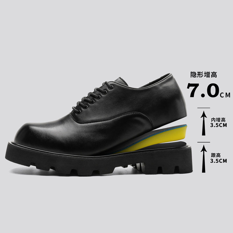 德比鞋男款fdcp品牌7cm内休闲英伦风潮款商务通勤方头w017-j