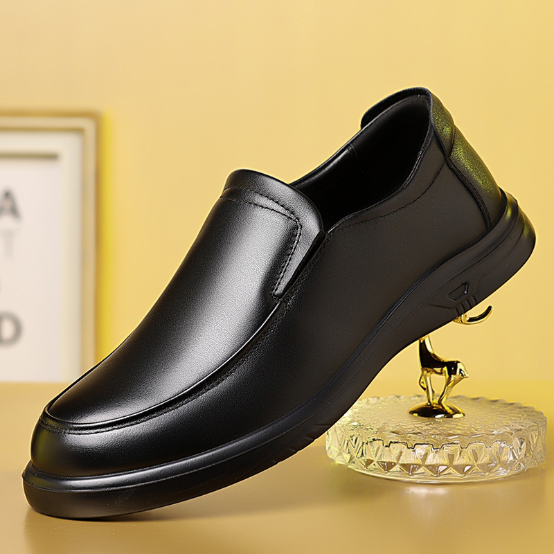 加绒皮鞋男士棉鞋2025新款软底软面中老年爸爸鞋保暖商务休闲男鞋