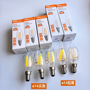 佛山照明led节能灯泡e14小螺口蜡烛水晶4W6W白光暖光3000K无频闪