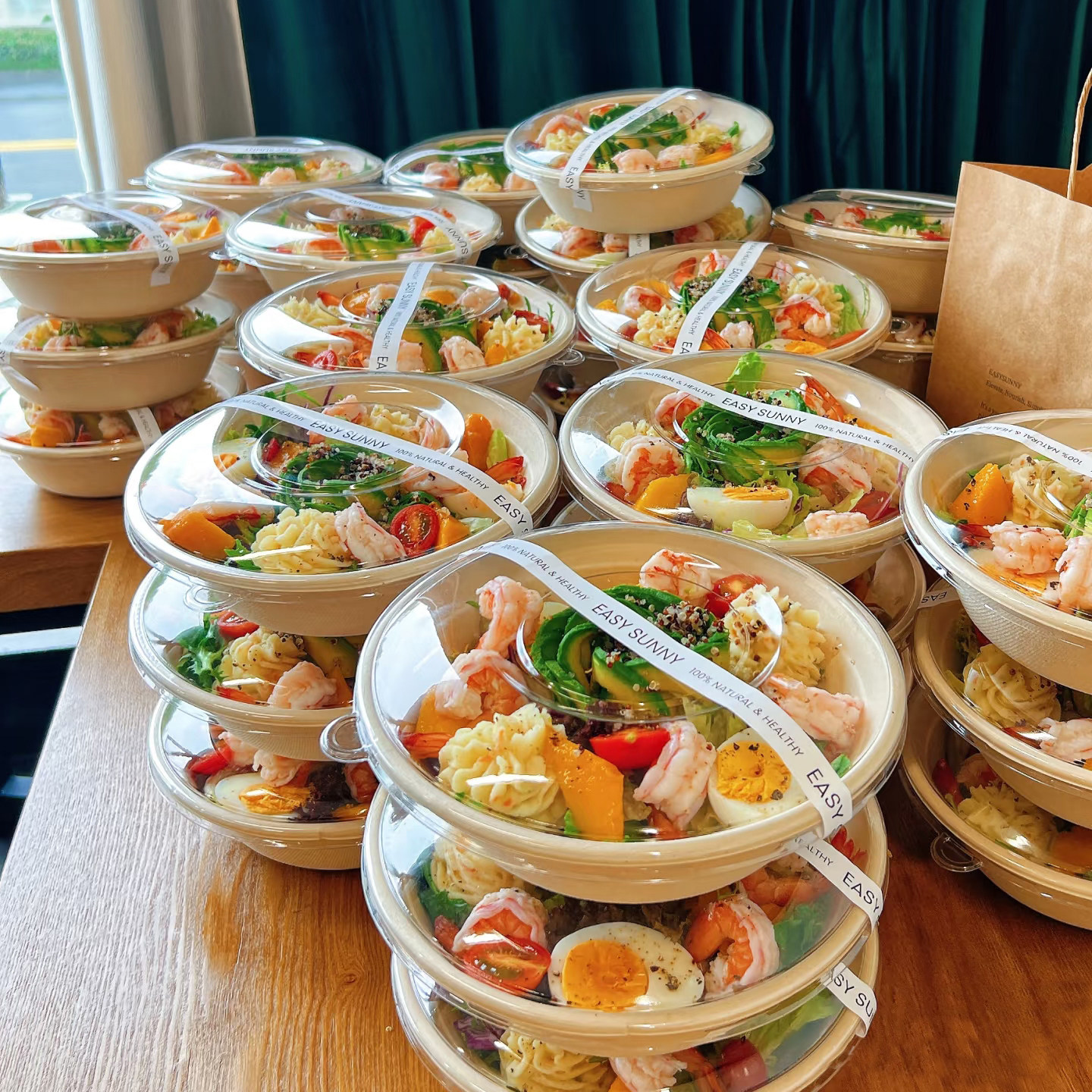 一次性碗纸碗轻食减脂餐打包盒健身沙拉水果纸浆碗希腊冷萃酸奶碗