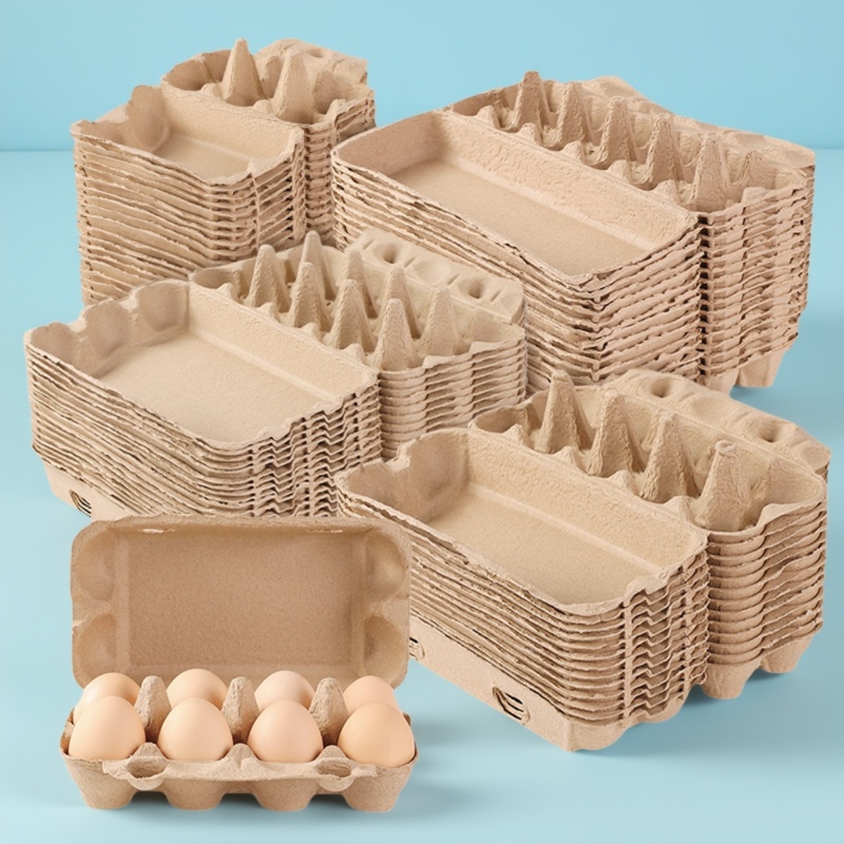 可降解收纳打包盒土柴鸡蛋托