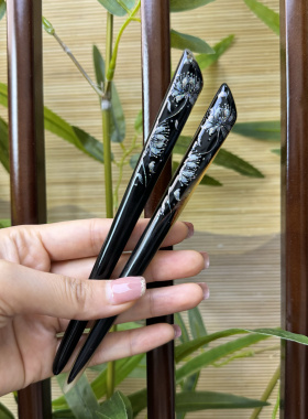 悦木坊羊角手绘发簪彼岸花日常搭配簪子