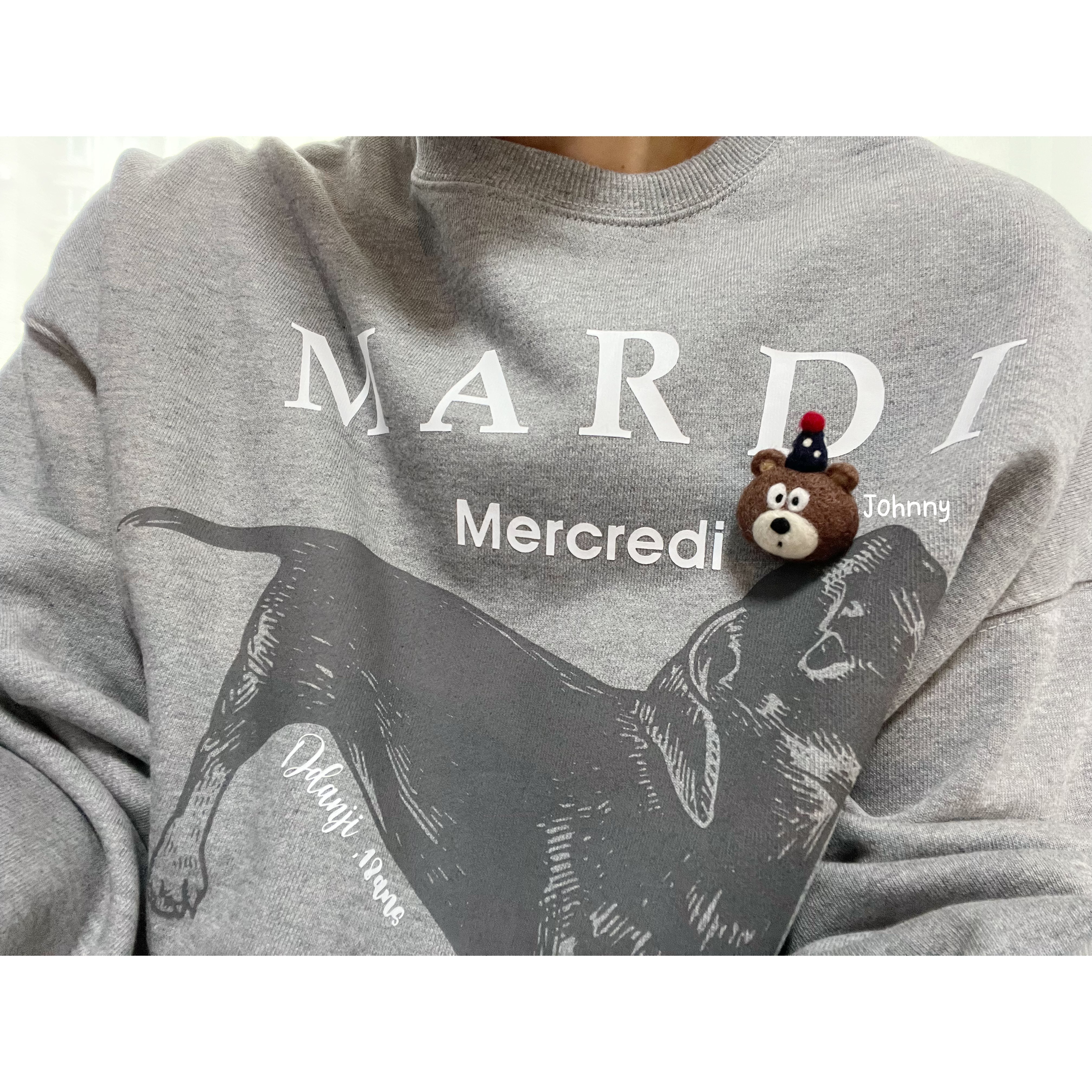 约翰尼的小熊｜羊毛毡手作波点生日帽小棕熊别针胸针发夹边夹礼物