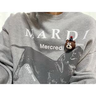 约翰尼的小熊|羊毛毡手作波点生日帽小棕熊别针胸针发夹边夹礼物