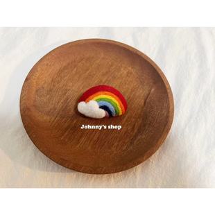 约翰尼的小熊|羊毛毡手作云朵彩虹帆布包别针胸针格纹发夹边夹