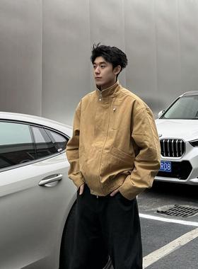 春秋美式复古bomber立领飞行夹克男女巴恩风短款宽松工装外套潮流