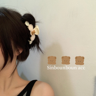 馨帮帮 网红可爱气质卡通小熊大号抓夹女 夏天丸子头挽发发夹韩式