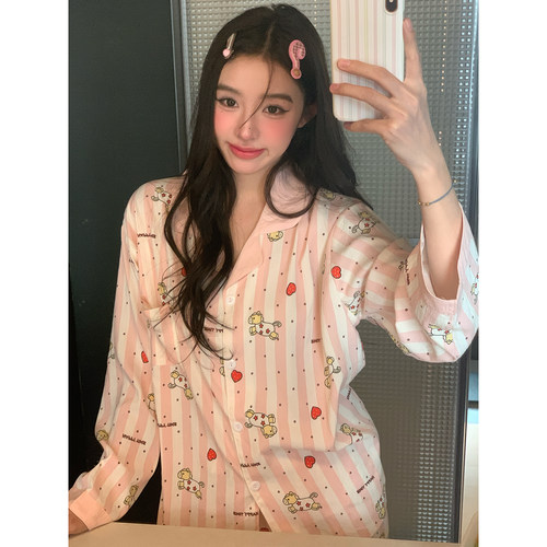 卡通小马睡衣女款草莓长袖家居服