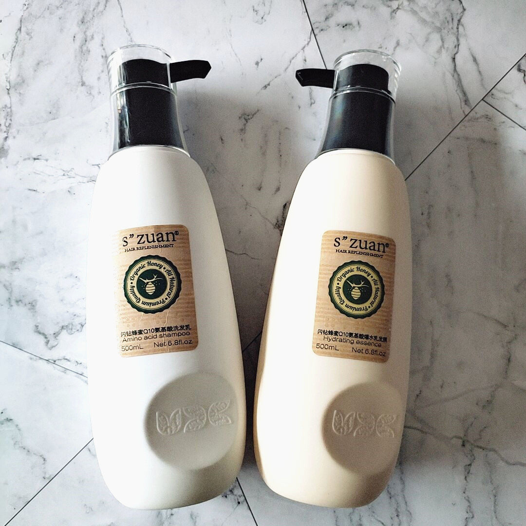 闪钻蜂蜜Q10氨基酸洗发乳护发素爆水乳发膜套装滋养修复补水