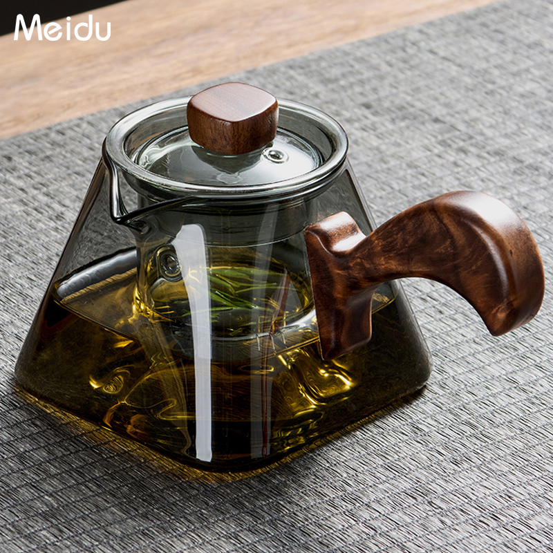 美杜侧把玻璃茶壶家用泡茶壶