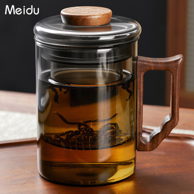 玻璃茶杯茶水分离杯过滤杯子男士泡茶专用办公室水杯个人喝茶杯子