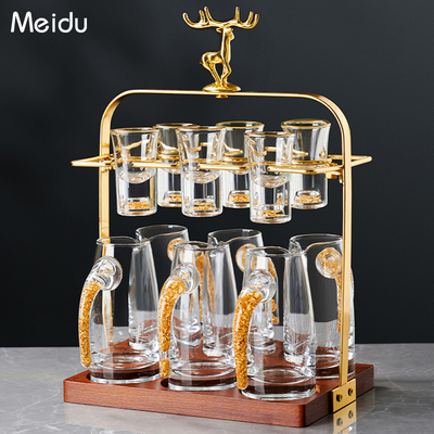 白酒杯套装分酒器二两轻奢高档酒具家用一口杯带刻度酒盅收纳架