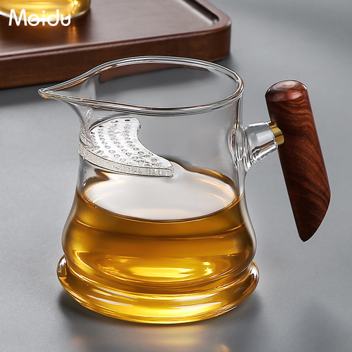 美杜月牙公道杯玻璃高档带茶漏