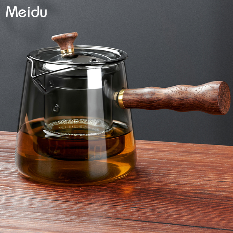 茶壶侧把玻璃壶功夫茶具套装家用泡茶冲茶单壶茶杯茶水分离煮茶器