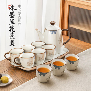 茶具套装 待客陶瓷泡茶家用生日新婚乔迁礼物茶杯茶壶 2024新款 中式