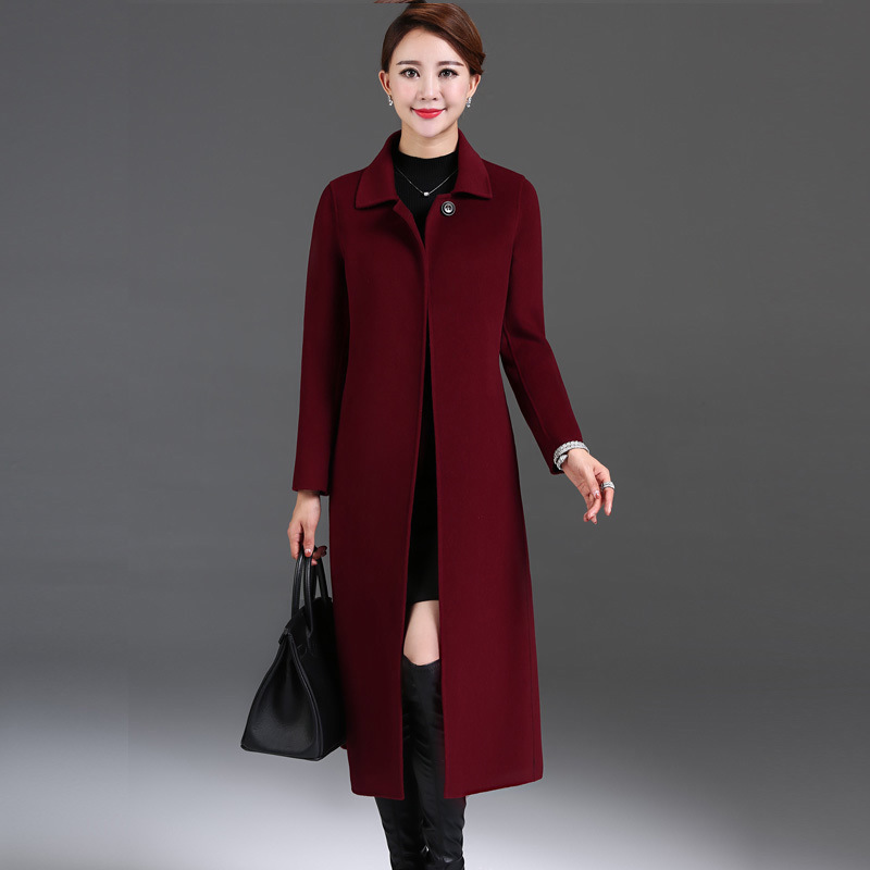 双面羊绒大衣女2025秋冬新款气质长款大衣中年羊毛呢外套女呢大衣