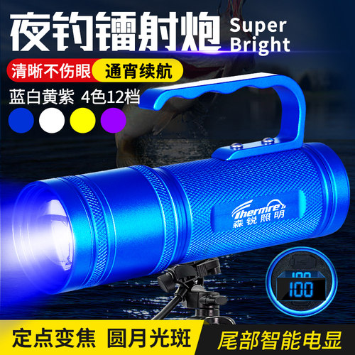 大功率强光超亮防水充电夜钓灯