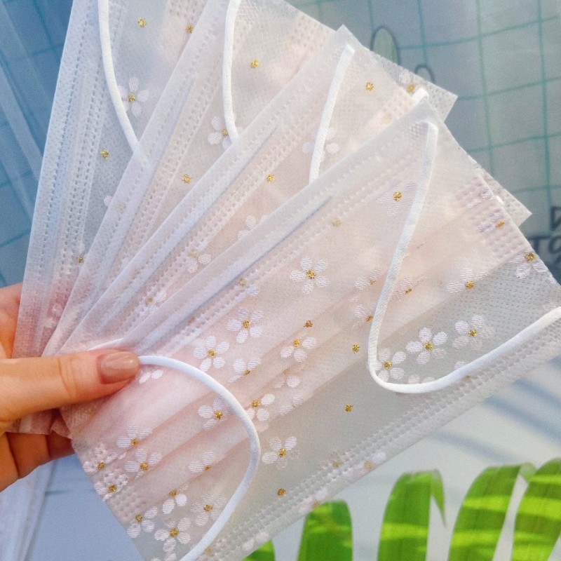 夏天2层薄款透气一次性网纱口罩 学生女神潮款 橙粉色樱花 高颜值,居家日用,口罩,淘宝优惠券,粉丝福利购,淘宝优惠卷