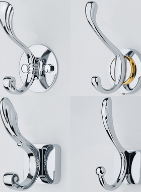 钉装挂衣钩免打孔挂衣钩壁挂金属门钩单个门后衣服挂钩单钩