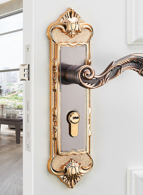 家用木门门锁卧室门锁室内房门锁欧式门把手家用通用型