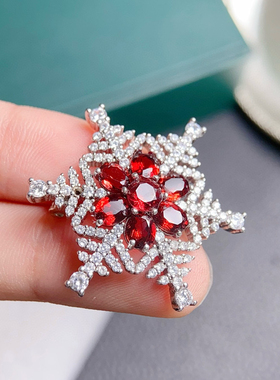 新款银镀金胸针吊坠奢华雪花款式镶嵌圆3*4mm银托DIY