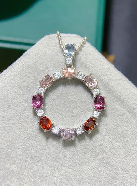 纯天然尖晶石吊坠出货，超粉嫩晶体通透，5A级宝石，尺寸3*4mm