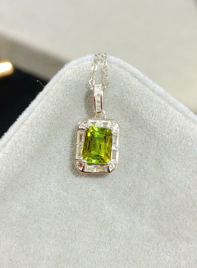 天然碧玺吊坠女s925纯银玫瑰金项链彩色糖果宝石简约锁骨链生日礼