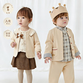宝宝衣服春装 modomoma礼寓男女童外套儿童套装 新品 新派学院