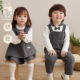 miu系格雷modomoma男女童背心外套马甲学院风宝宝上衣春装 套装