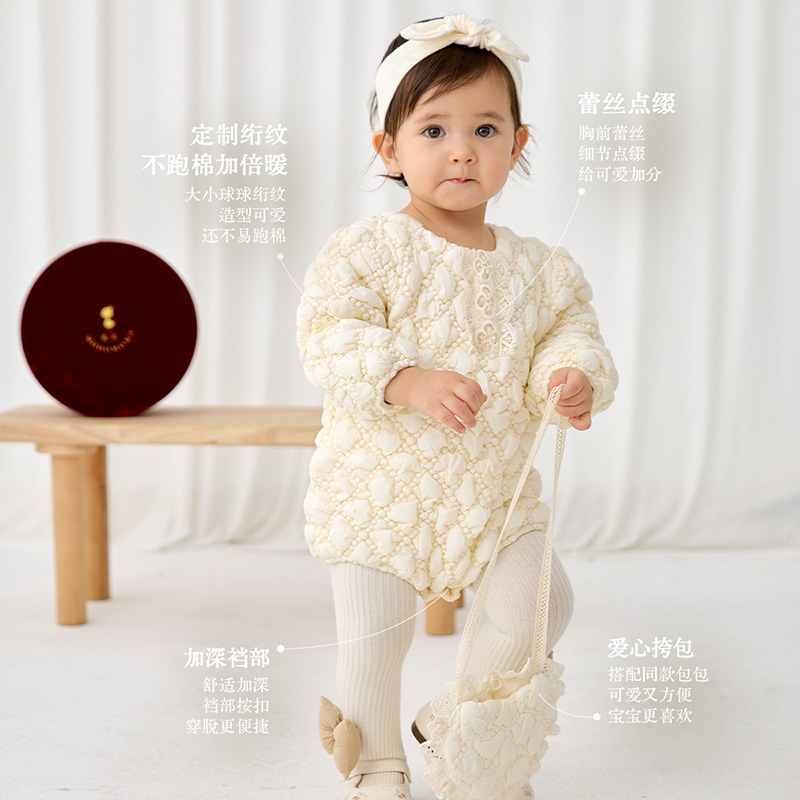 modomoma公主女宝保暖包屁衣