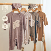 盛宴mdomoma婴儿连体毛衣男女宝宝爬服含羊毛针织毛线厚保暖北欧