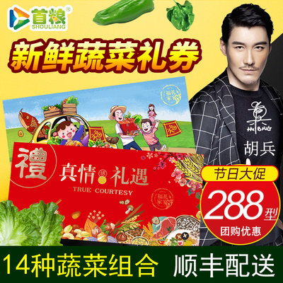 礼券新鲜蔬菜礼盒18种水菜6000g鲜蔬心动4型首粮顺丰蔬菜大礼包 虎窝淘