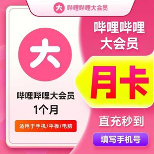 【直充】bilibili大会员哔哩哔哩vip哔站30天周月季年卡B站会员