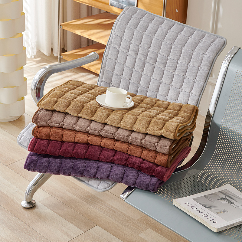 毛绒不锈钢连排椅套坐垫冬季保暖医院候诊靠背一体沙发垫铁椅座垫