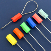 一次性钢丝封条抽紧式 箱物流货运耐寒防盗施封锁扎带 铅封锁扣集装