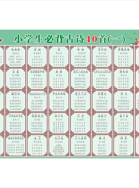 三百首必背古诗词大全集墙贴