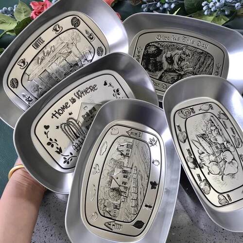 水果盘立体雕花美式复古托盘