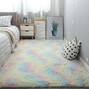 加厚客厅地毯茶几毯家用长毛绒粉色系少女心卧室全铺满大面积地垫