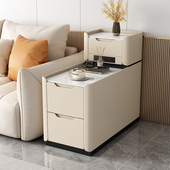 沙发边柜侧边柜轻奢岩板边几客厅家用角几简约现代茶水储物柜超窄