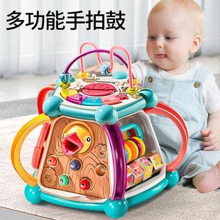 婴幼儿手拍鼓玩具6个月以上宝宝益智早教儿童音乐拍拍鼓七面体1岁