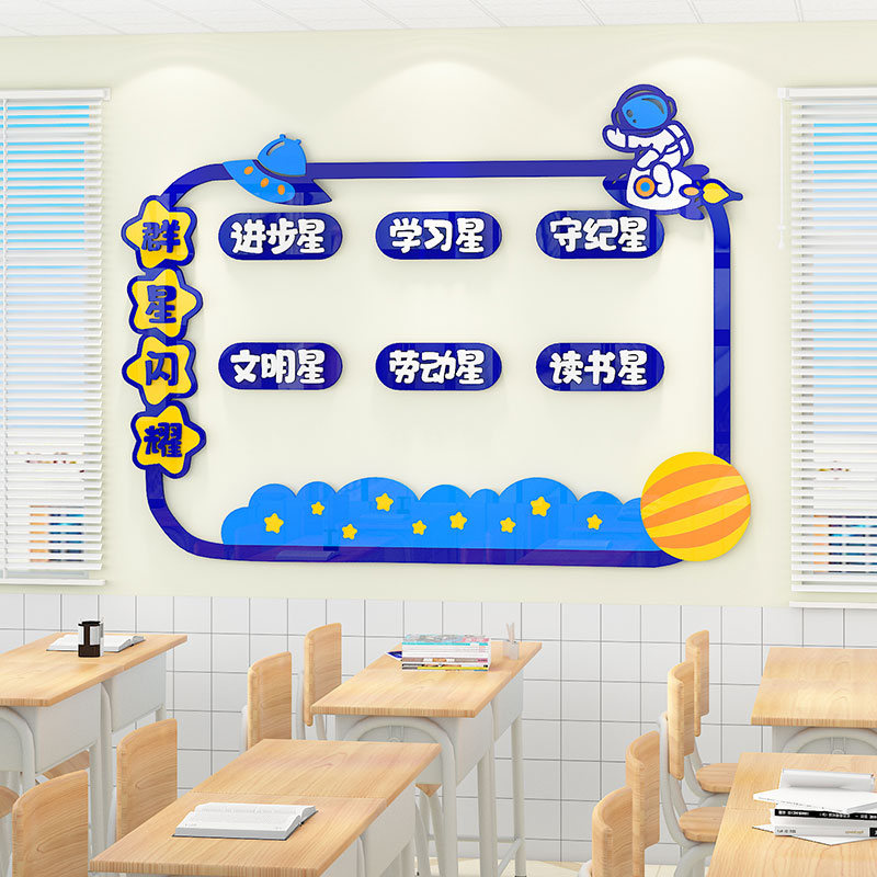 班级每周之星文化墙教室布置