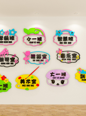亚克力定制小学3d立体墙贴门牌