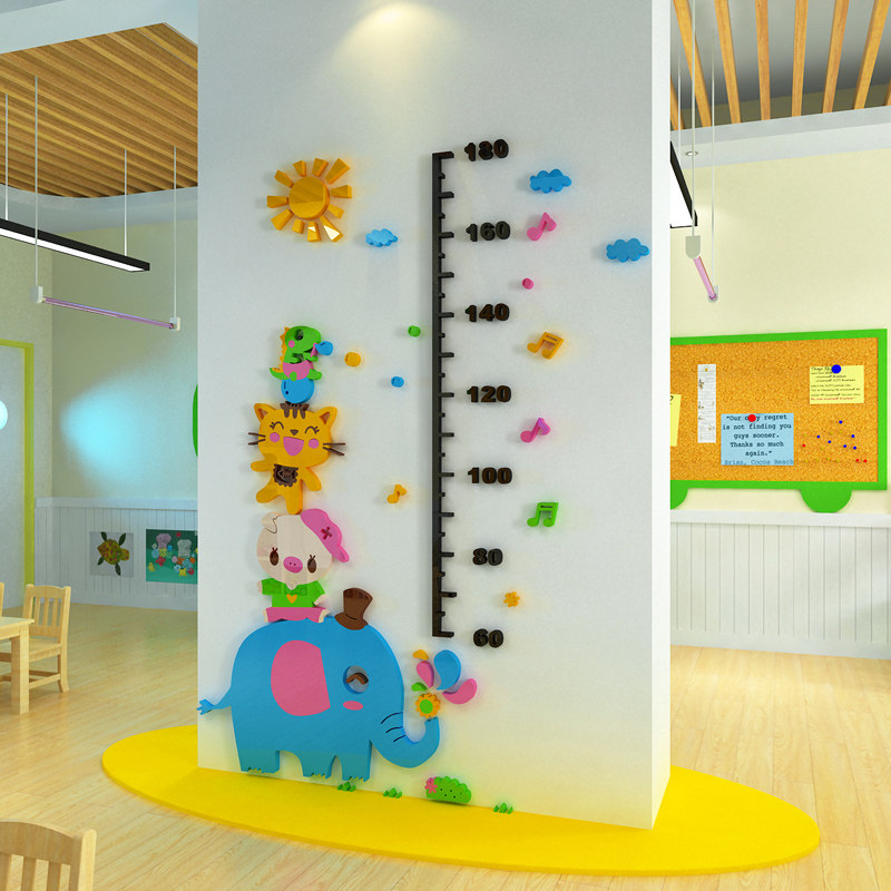 卡通身高墙贴3d立体幼儿园宝宝儿童房间卧室测量身高尺墙面装饰画,家居饰品,软装墙贴,淘宝优惠券,粉丝福利购,淘宝优惠卷