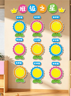 中小学荣誉榜评比栏班级之星墙贴