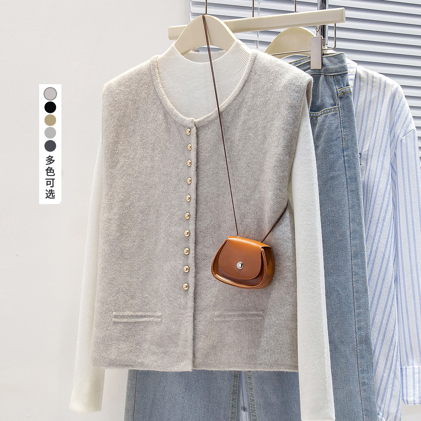 初影韩系简约针织马甲