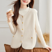 时尚 初影 坎肩马甲上衣韩版 女2026春新款 休闲毛衣马夹 圆领针织衫