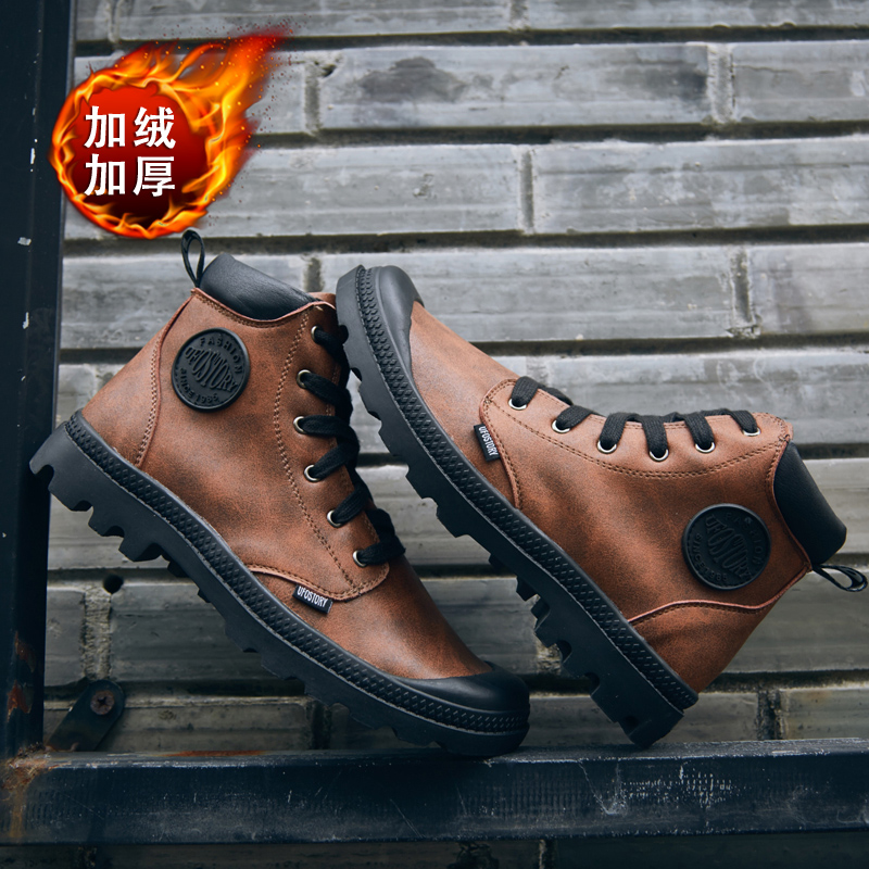 UFOSTORY giày cao men canvas của nam giới khởi động Martin khởi động ngoài trời Pháp khởi động quân sự thủy triều của nam giới giày mùa hè giày thegioigiaythethao