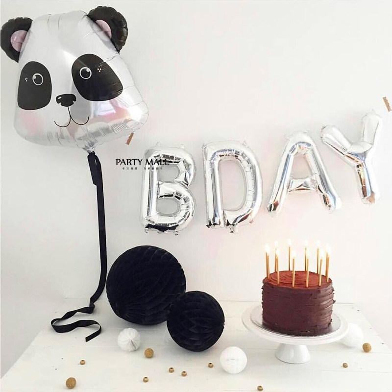 国宝大熊猫主题系列铝箔气球黑白动物儿童生日派对布置装饰气球
