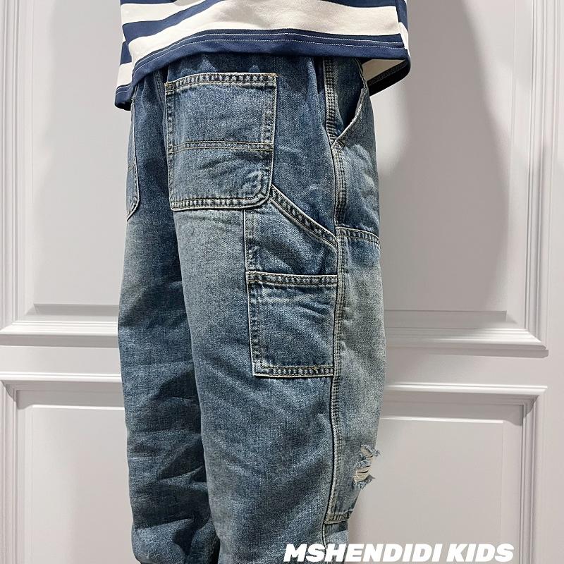 个性款日系 男童软牛仔裤春秋款2025新款儿童春季裤子日系中大童