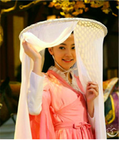 古装影视特工皇妃楚乔传赵丽颖元淳公主同款斗笠披风粉色演出服夏